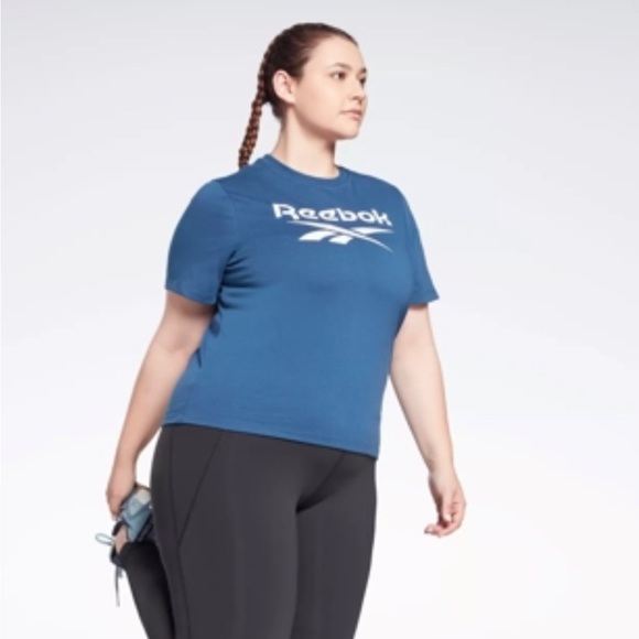 Reebok Logo T-Shirt Batik Blue Plus Size 3X - Picture 3 of 9
